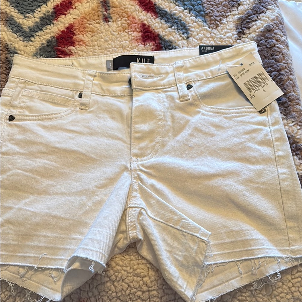 KUT from the Kloth Women's White Denim Shorts